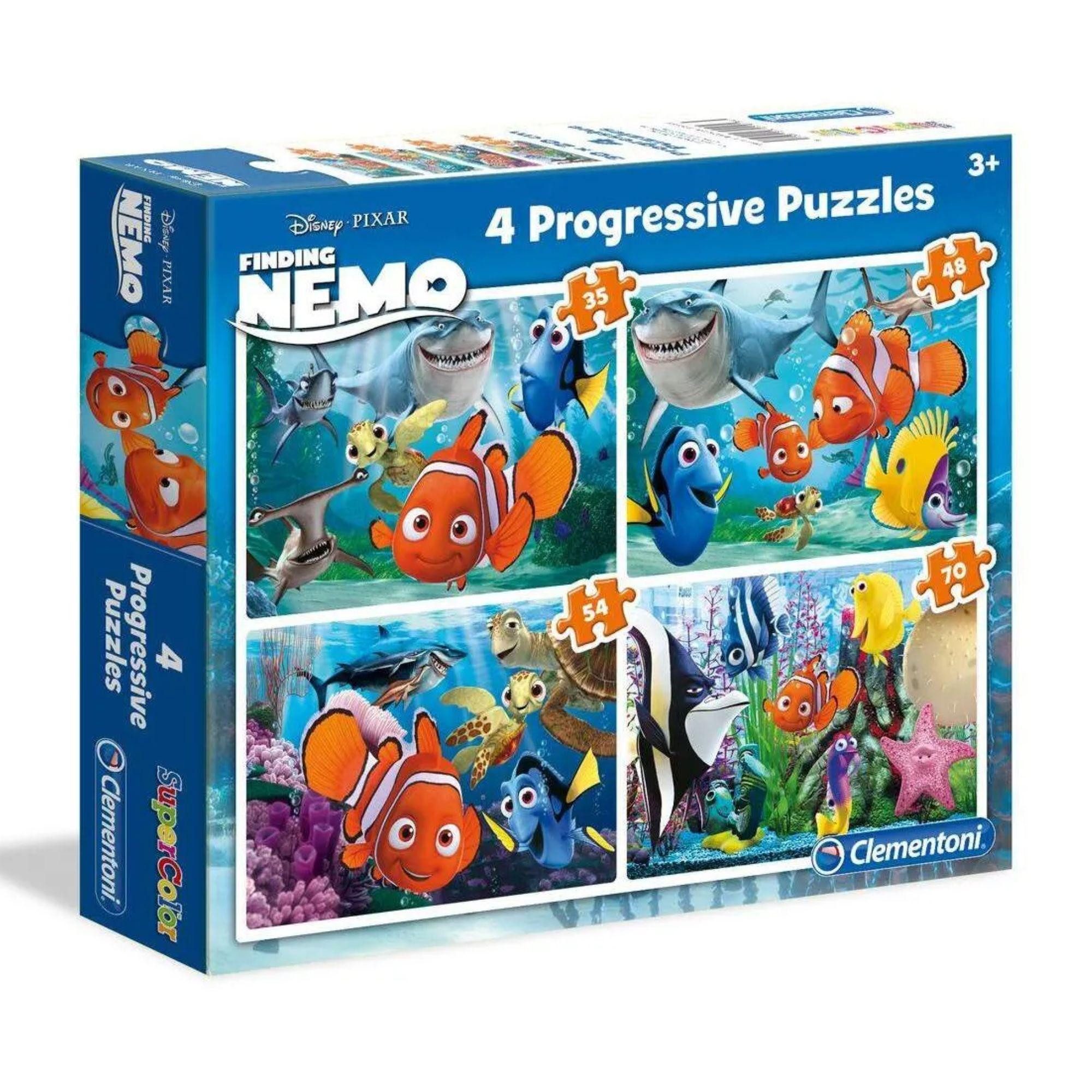 Clementoni® Puzzle 4x Supercolor Kinderpuzzle - Findet Nemo, Puzzleteile