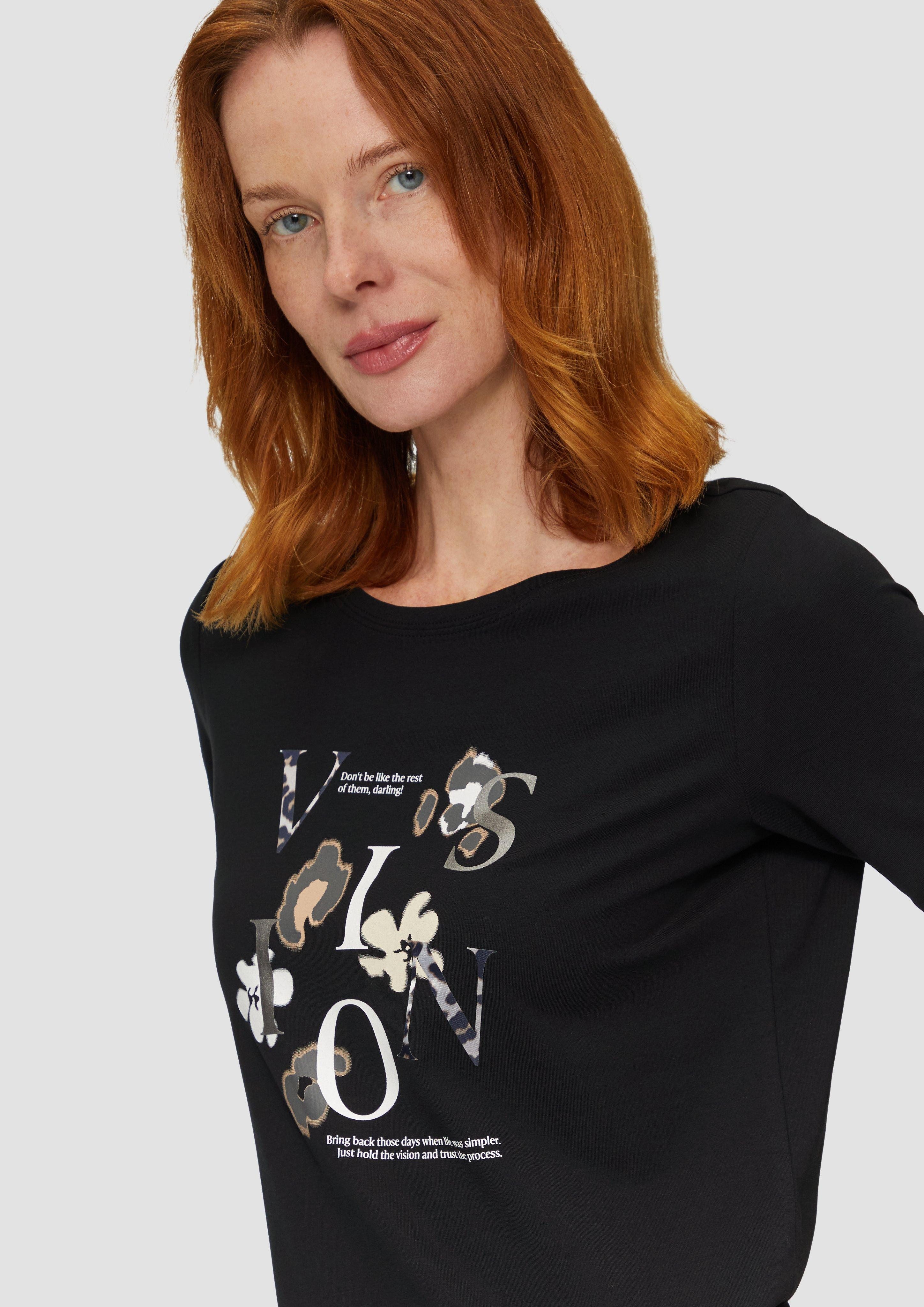 s.Oliver Kurzarmshirt Elastisches T-Shirt mit Frontprint günstig online kaufen