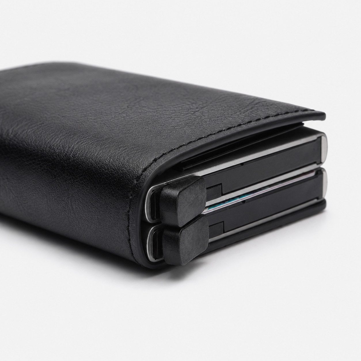 Fyrove Mini Geldbörse Herren RFID Slim Wallet, Pop-up Kartenetui mit 2 Kartenfächern (Einzelartikel), 2 Pop-up-Kartenfächer, RFID-Schutz, Platz für bis zu 12 Ka – Bild 3 von 5