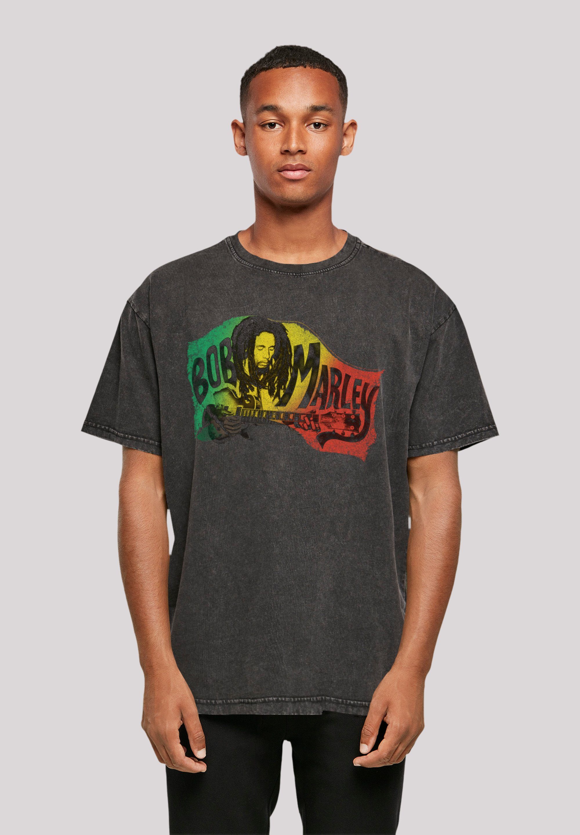 F4NT4STIC T-Shirt Bob Marley Chords Reggae Music Premium Qualität, Musik, By Rock Off schwarz