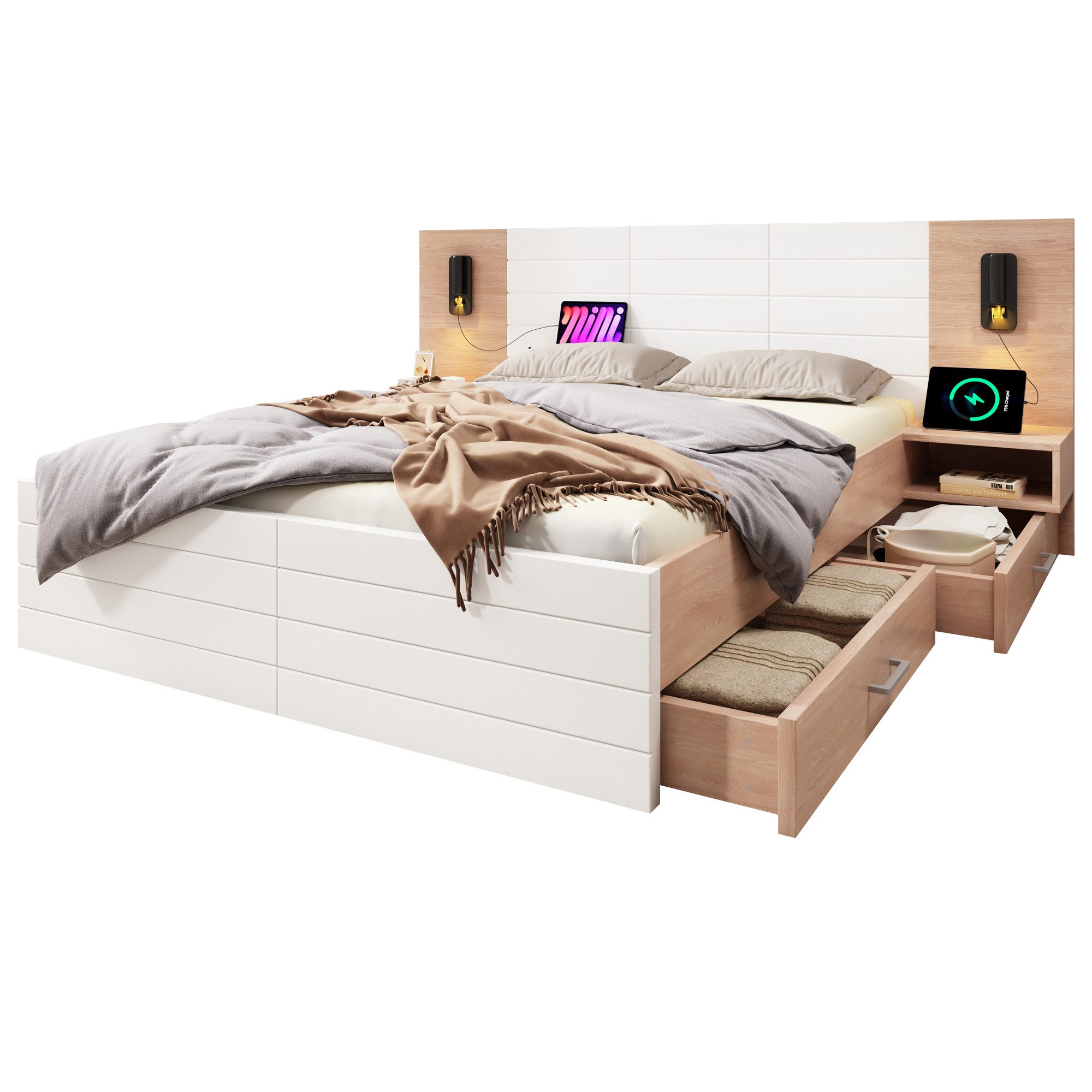 HAUSS SPOLE Polsterbett 180×200cm mit 2 günstig online kaufen
