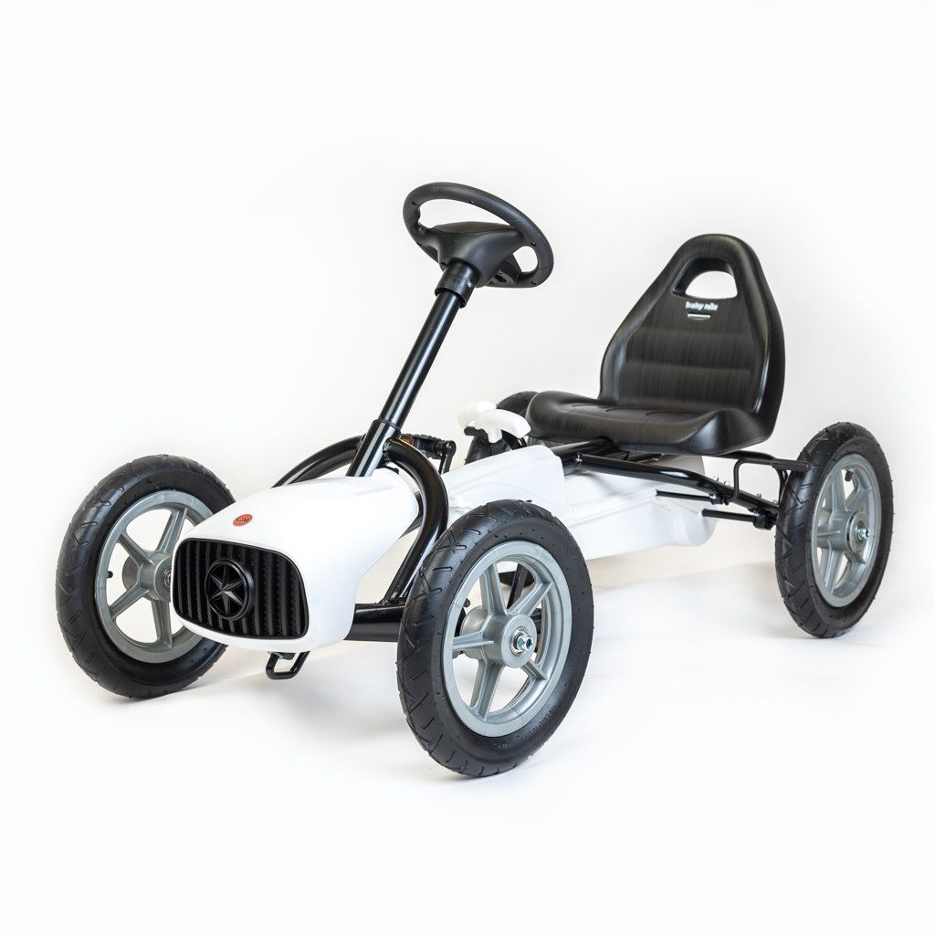 BABY MIX Go-Kart Tretauto Pedalfahrzeug Kinderflitzer, Luftreifen, Handbremse, Freilauf, Sitz verstellbar