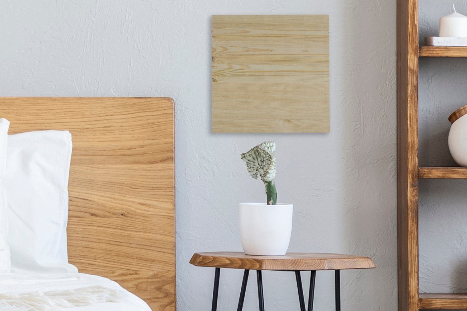 St), OneMillionCanvasses® Schlafzimmer Leinwand Wohnzimmer (1 Leinwandbild Holzstruktur, Bilder mit Paneel für