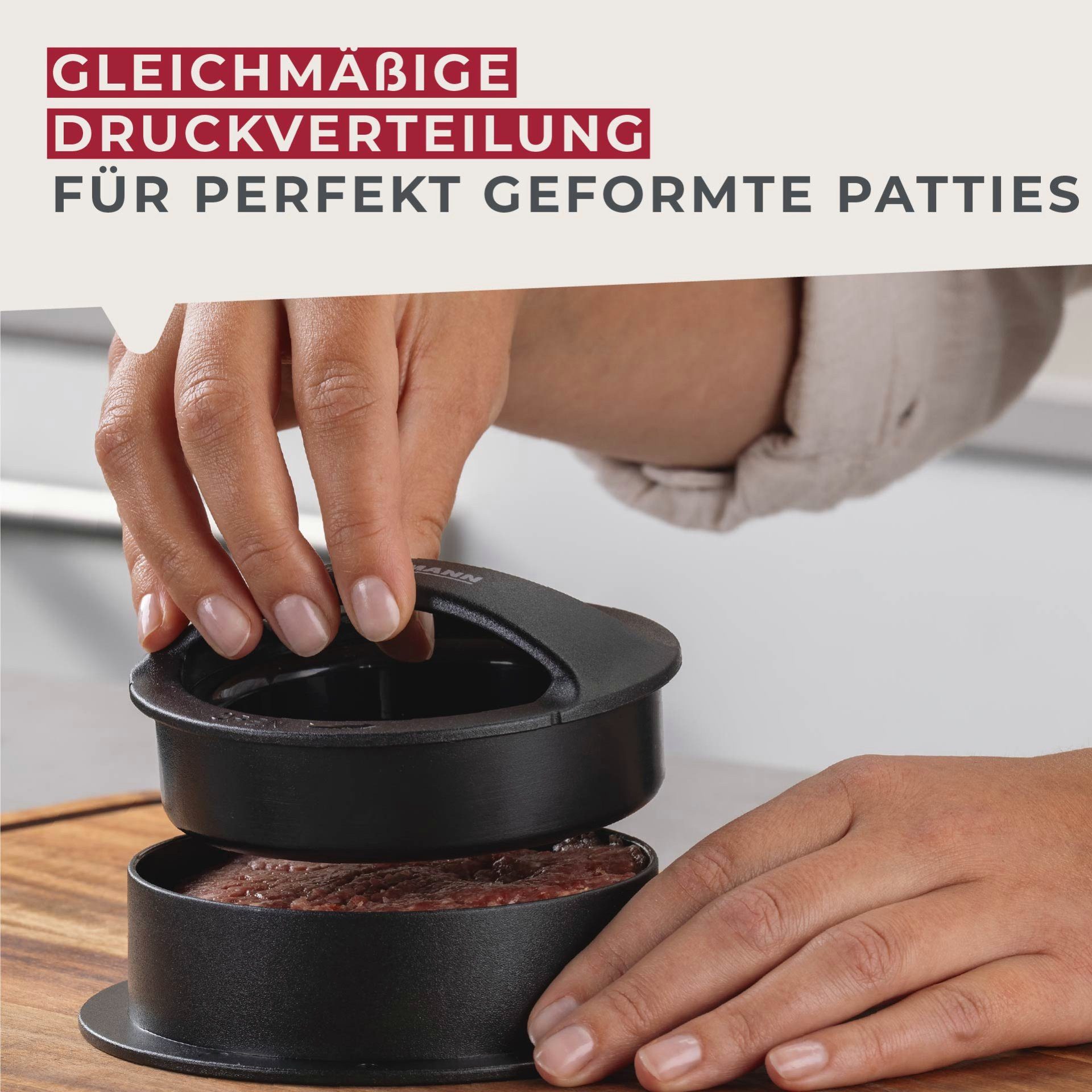 FACKELMANN Burgerpresse Burgerformer, Hamburgerpresse, Patty-Maker, BBQ-Zubehör