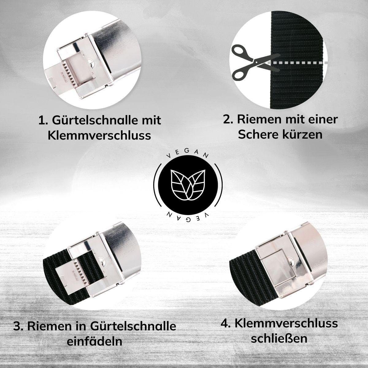 BELTINGER Ledergürtel Veganer Gürtel stufenlos verstellbar 3,5cm - Extrem robuster Automatik (1-St)