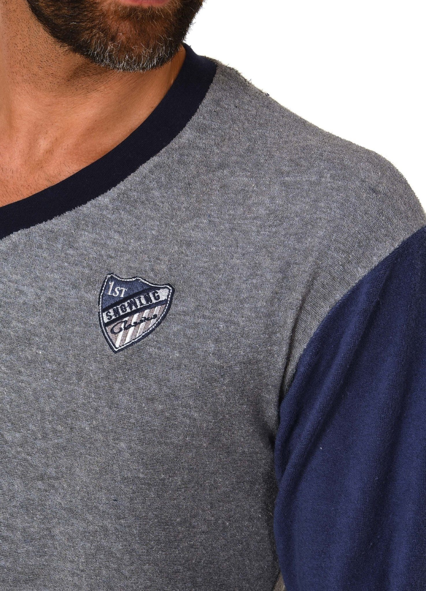 Normann Pyjama Herren Frottee Schlafanzug langarm Pyjama mit Bündchen - 291 13 575