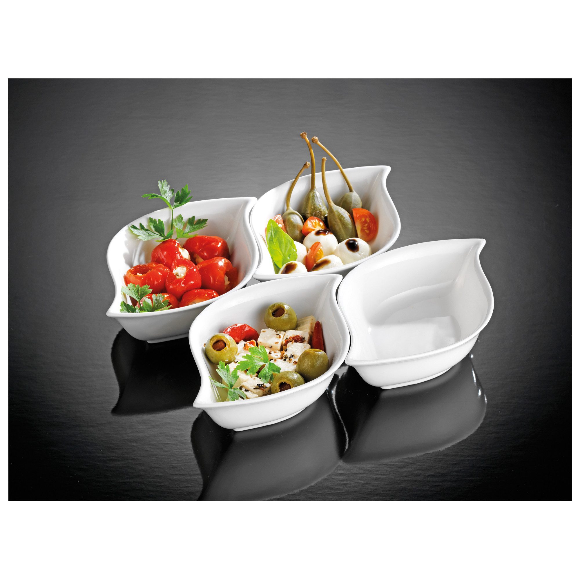 Esmeyer Geschirr-Set Servierschale JOLIE 302-071 Porzellan weiß 4 Stück