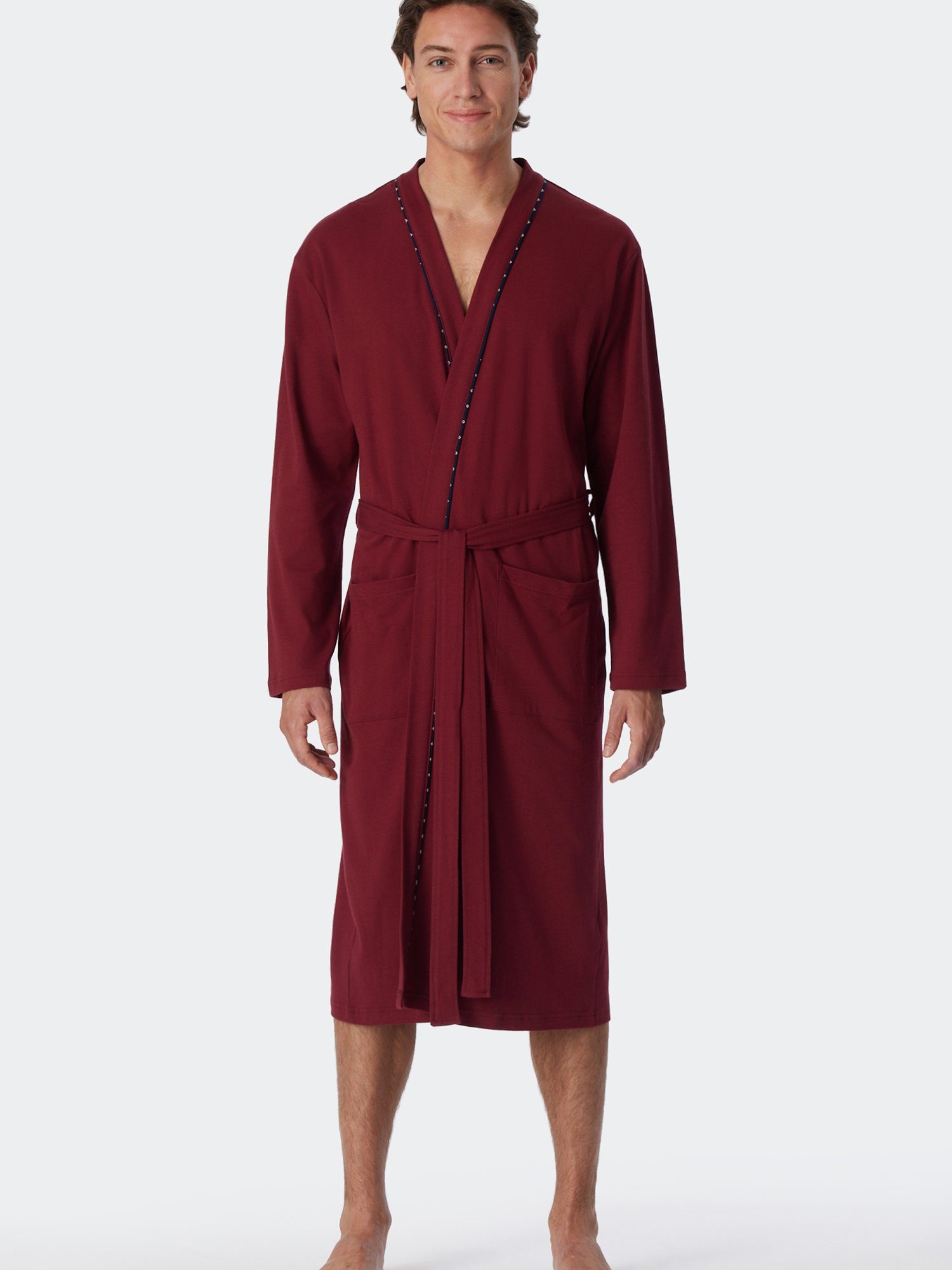 Schiesser bordeaux Bademantel Kimono Elegant