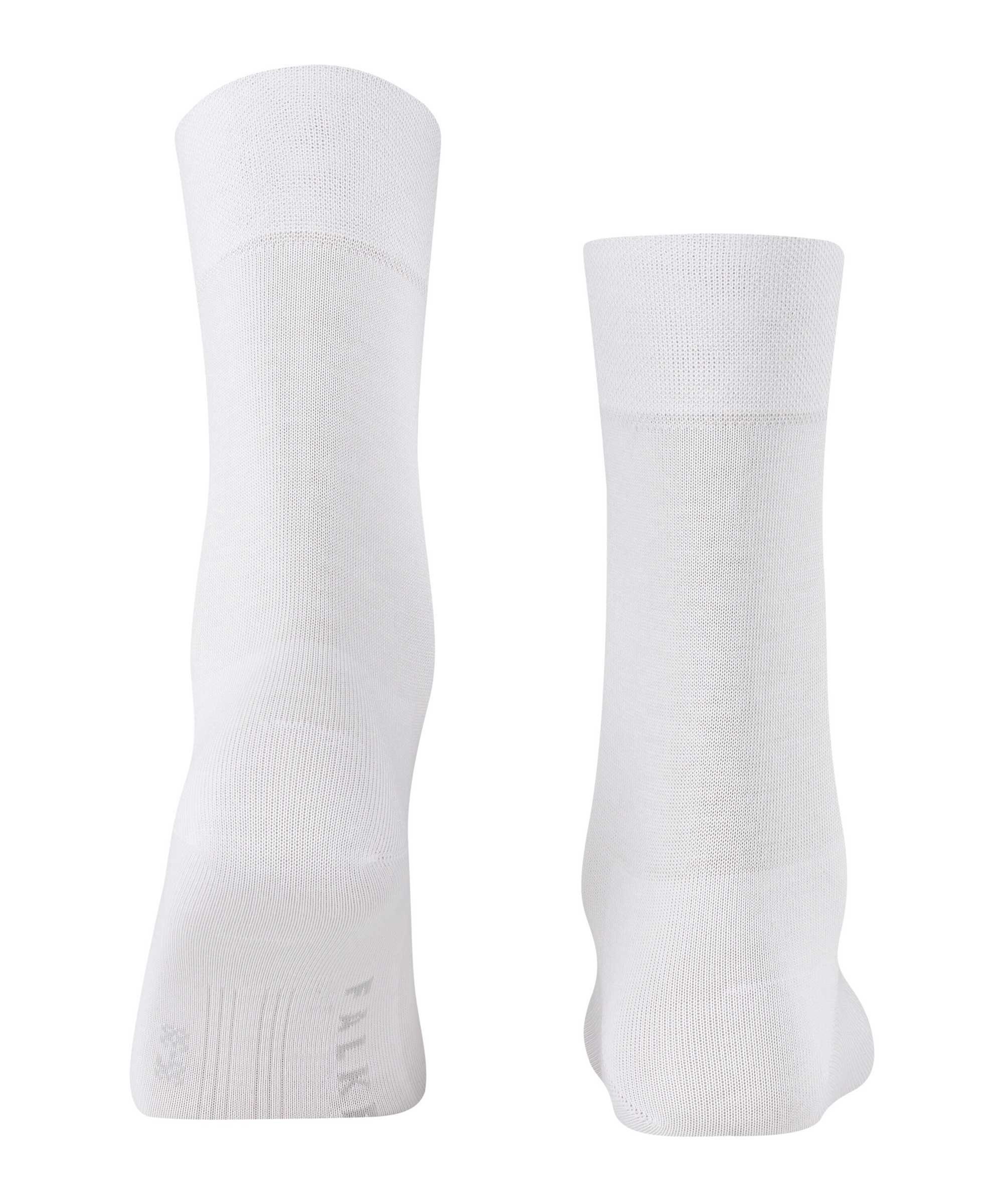 FALKE Kurzsocken Damen Bündchen, Socken York, New Sensitive Logo Weiß 