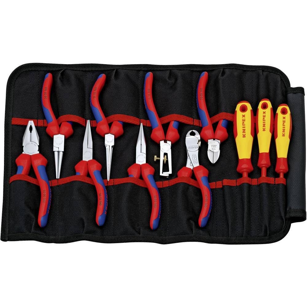 Knipex Werkzeugset und Fermelde- Werkzeug-Rolltasche 11tlg für