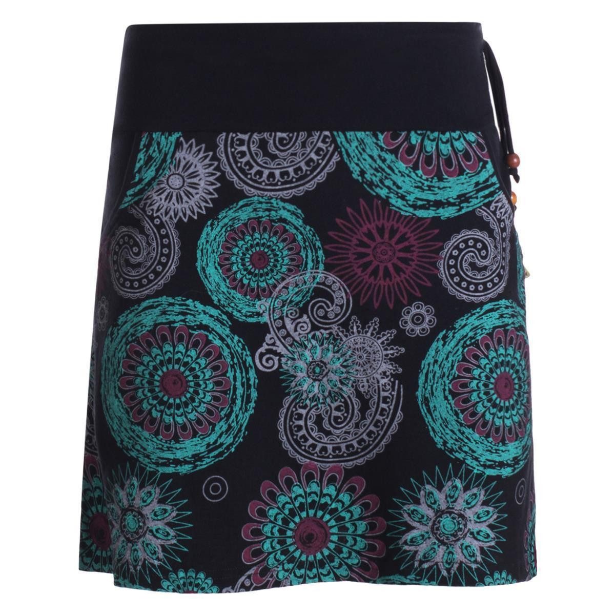 Vishes Minirock Kurzer Damen Baumwoll-Rock Taschen-Rock Mini-Röcke Mandalas günstig online kaufen