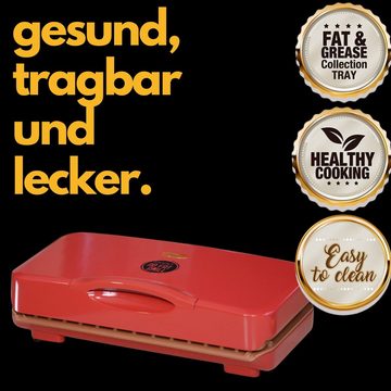 Starlyf Kontaktgrill No Fat Grill, 1000 W, Kompaktgrill, Low Fat, ohne Fett oder Öl, 1000 Watt