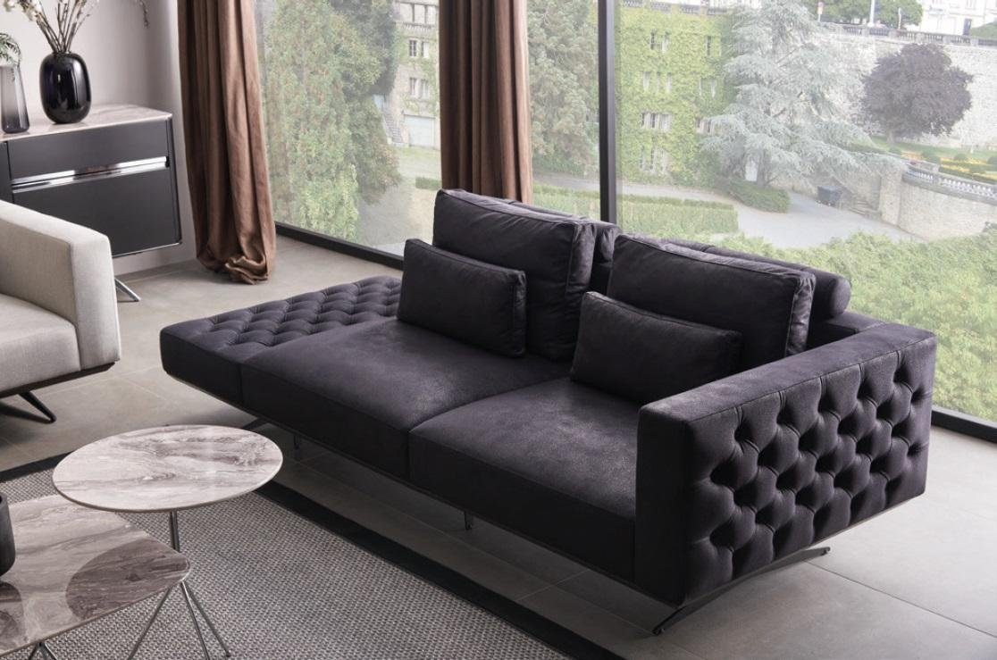 Design Schwarz Polster Textil Sofagarnitur Couchen Sitzer Couch JVmoebel Sofa, Sofa 3