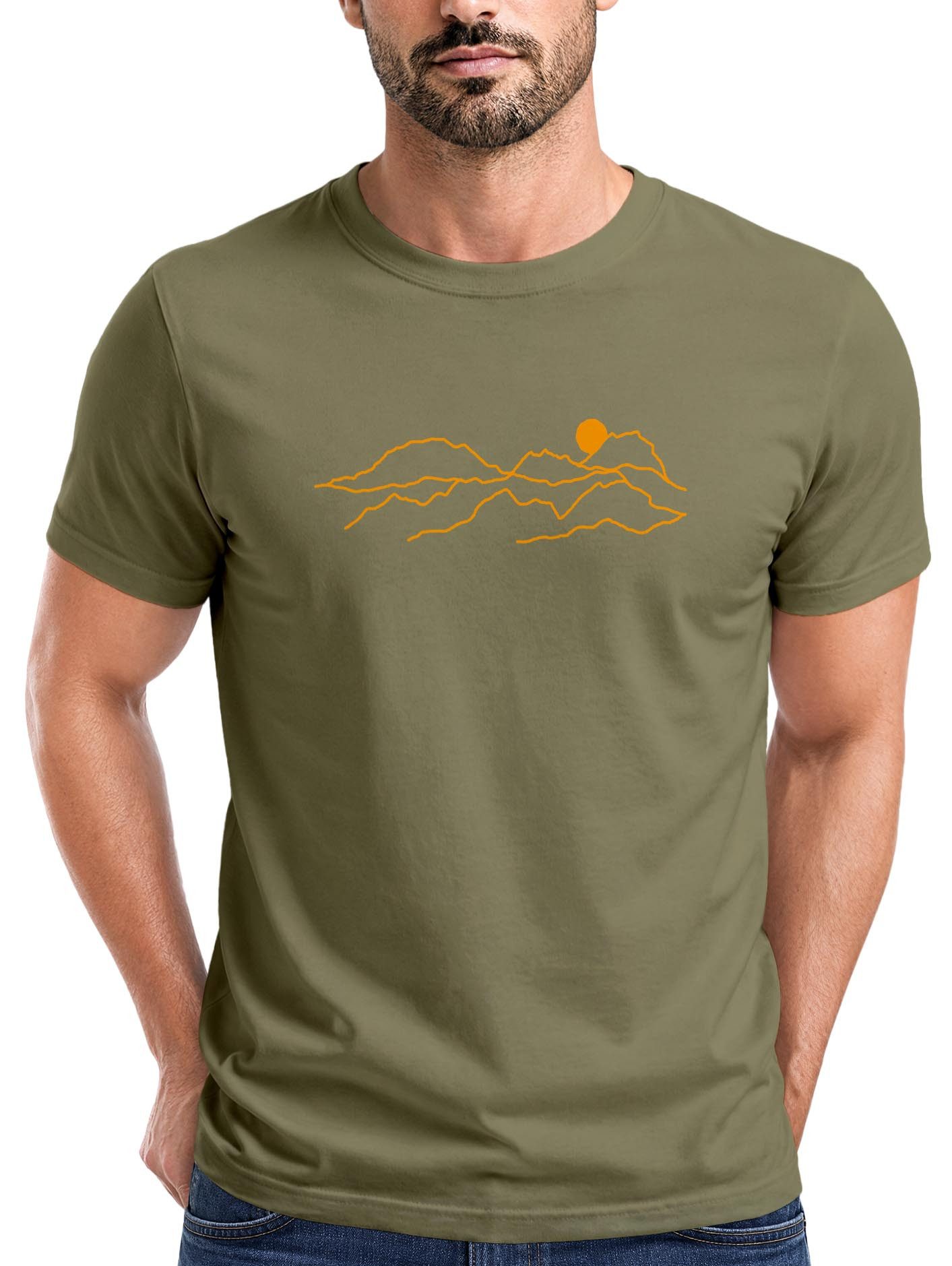 Neverless Print-Shirt Herren T-Shirt Fashion Printshirt aus Baumwolle – Modernes mit Print