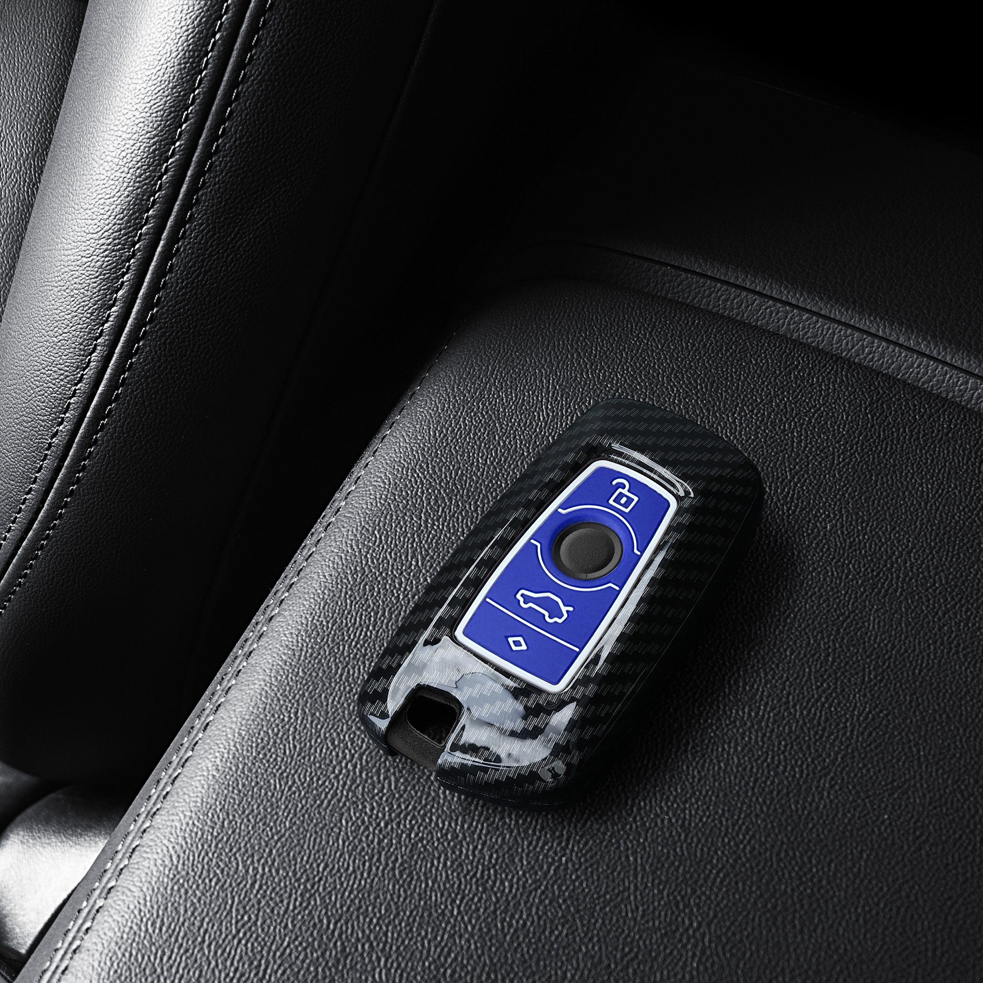 - Schlüsselhülle Schlüsseltasche Schutzhülle Autoschlüssel kwmobile Hülle Blau Hardcover für BMW, Cover Case