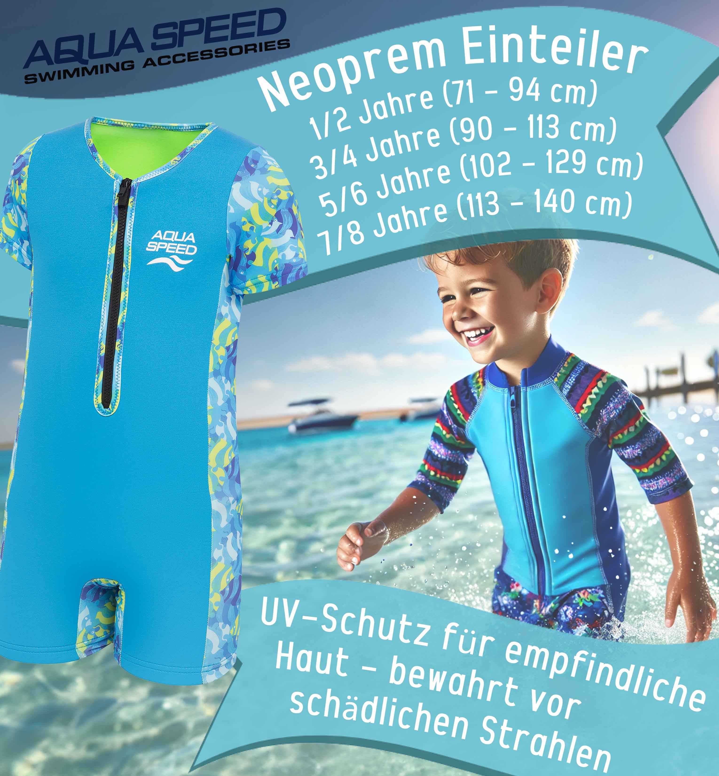 Aqua Speed Badeanzug Neopren Einteiler mit 30x30 Mikrofasertuch Jungen und Mädchen