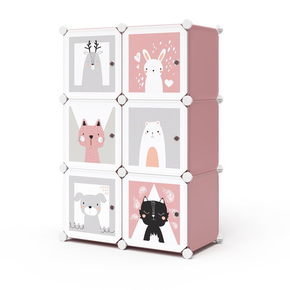 Vicco Bücherregal Andy, Rosa, 145 x 110 cm 6 Fächer (Katze)