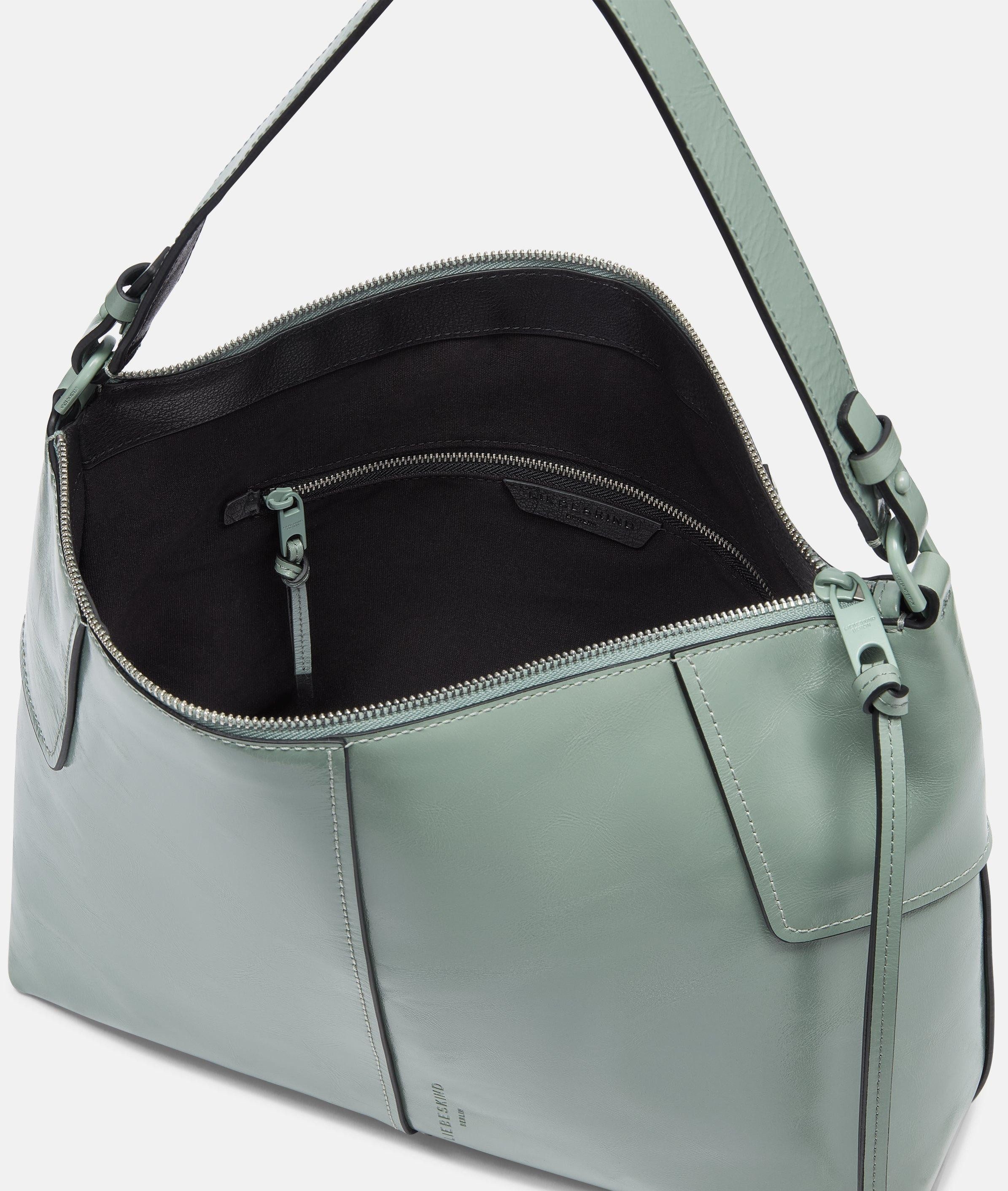 Liebeskind Berlin Schultertasche Mila Hobo M, Elegante Schultertasche aus glänzendem Leder