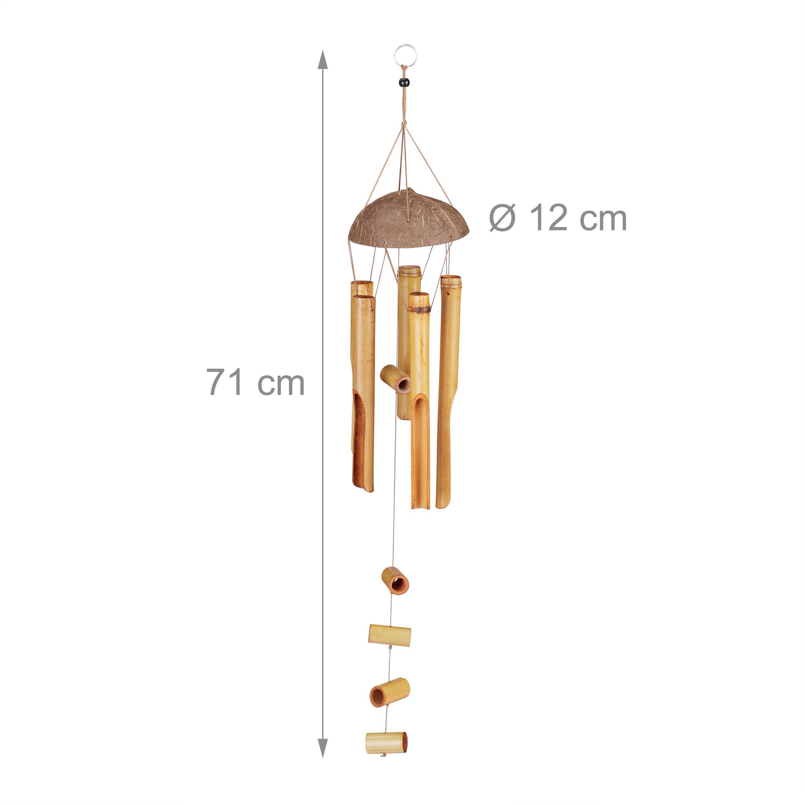 relaxdays Windspiel Windspiel Bambus XL