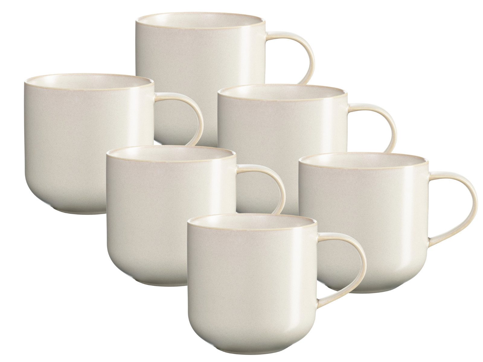 ASA SELECTION Becher COPPA Henkelbecher tofu 0,4l Set6, Porzellan, Geschirr