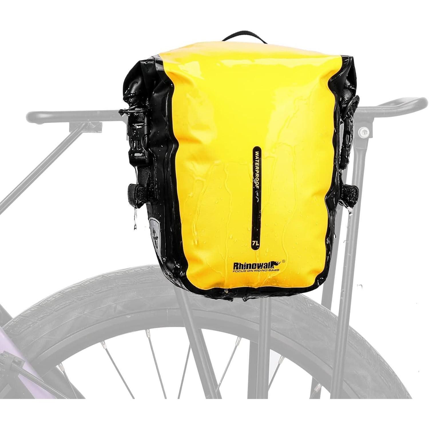 LuxusKollektion Gepäckträgertasche Gepäckträgertasche Rolltop 7L Wasserdicht Schultergurt Gelb