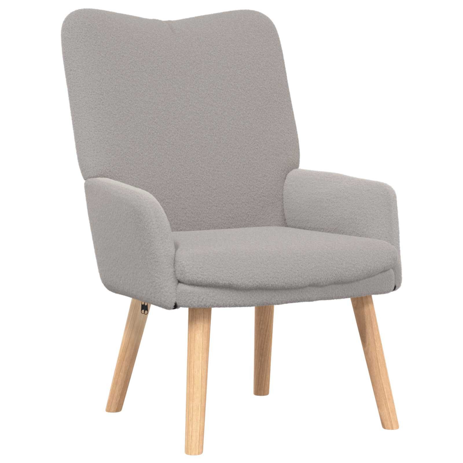 vidaXL Sessel Sessel Hellgrau 63 x 67 x 94 cm Schafstoff und Sperrholz (1-St)