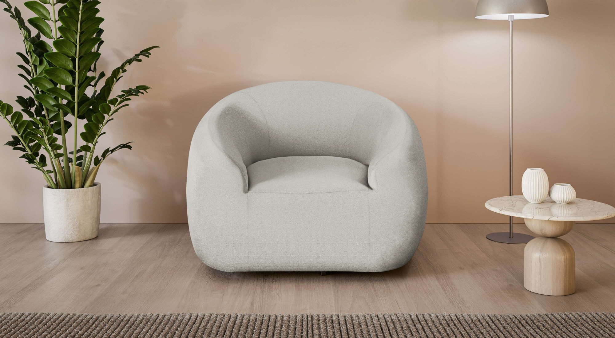 LeGer Home by Lena Gercke Drehsessel YANI Relaxsessel, Loungesessel, Maße B/T/H: 119/98/82 cm, organische Form, mit Wellenunterfederung, auch in Bouclé