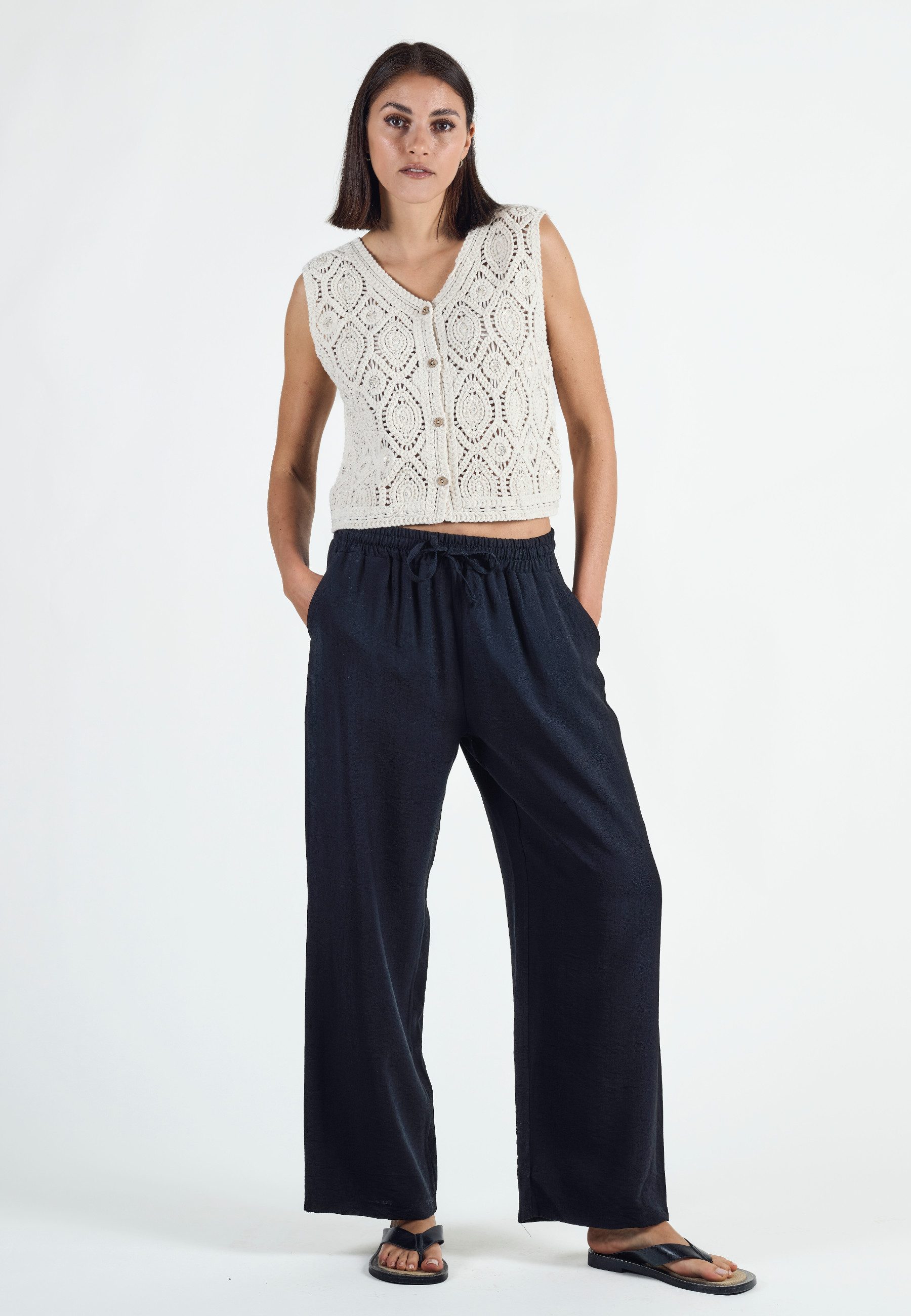 Andijamo-Fashion Webhose FLOWY WIDE LEG günstig online kaufen