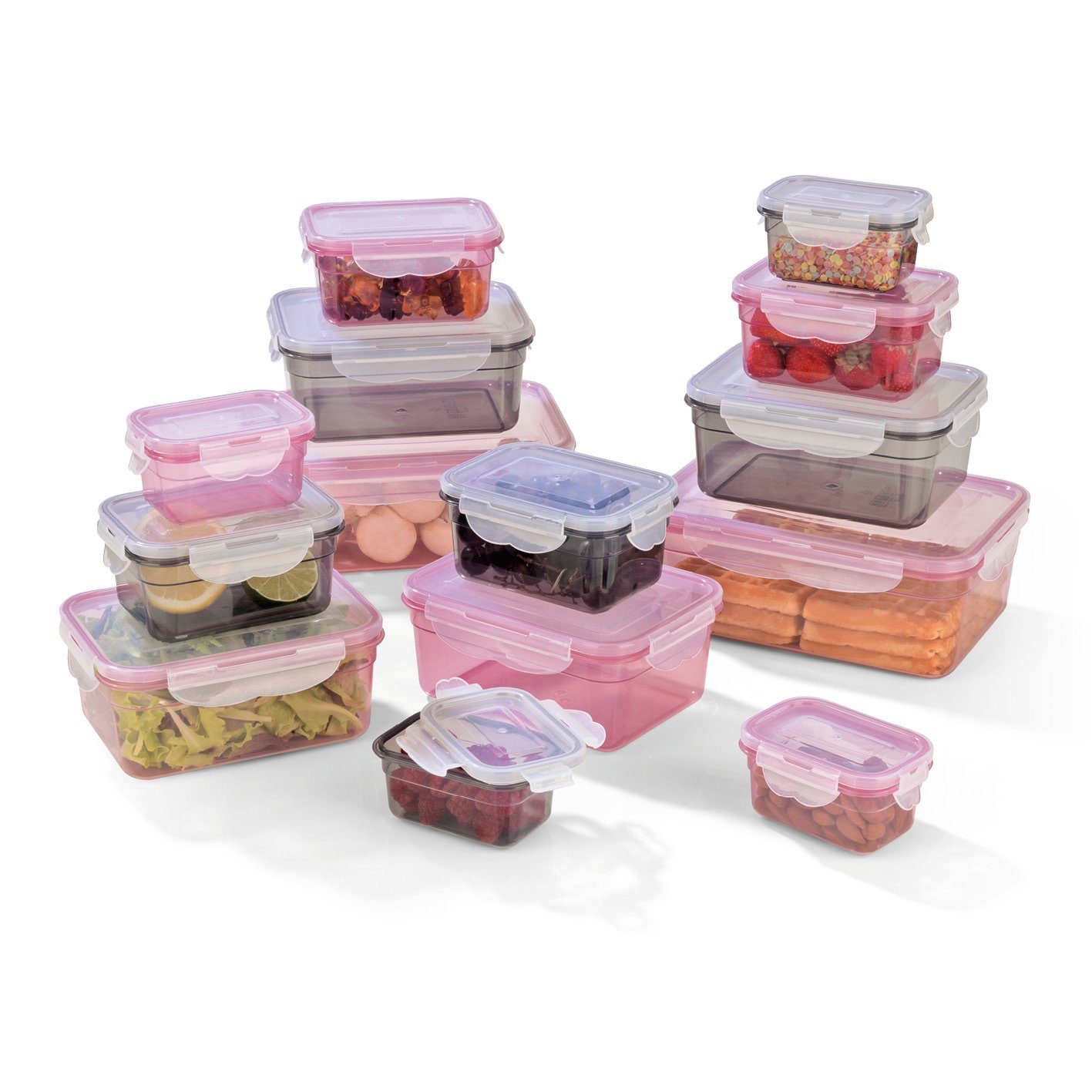 GOURMETmaxx Frischhaltedose, (14er Set, 28-tlg), Klick-it Rosa