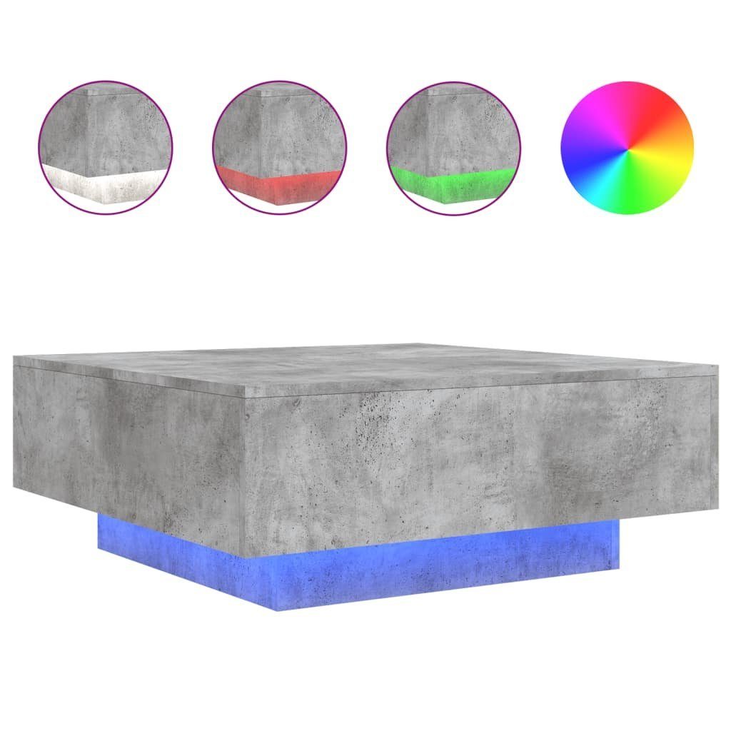 Couchtisch Couchtisch mit LED Leuchten Betongrau 80x80x31 cm