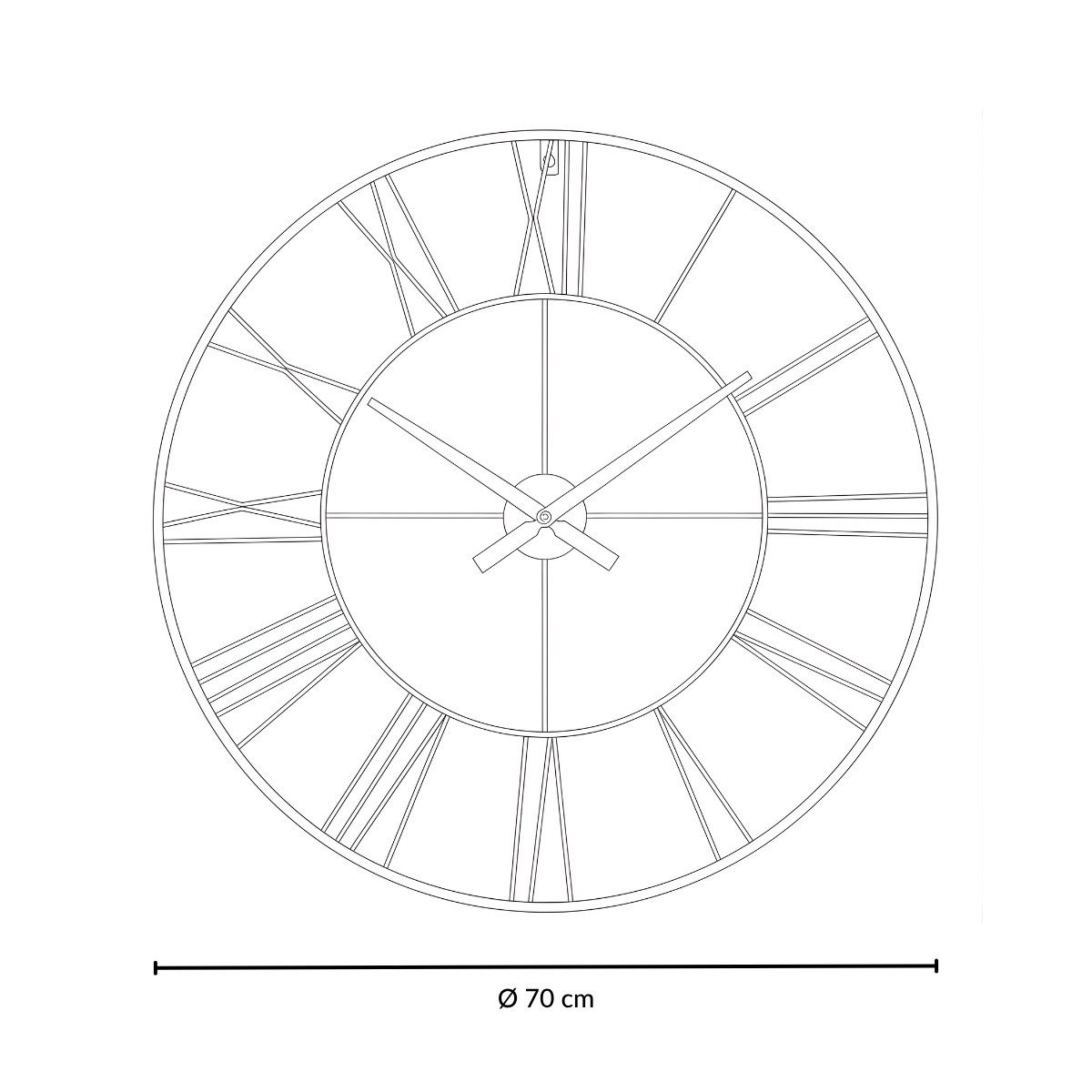 SCENA LIVING Wanduhr Wanduhr im Industriestil ARATIO, Ø 70 cm – Bild 2 von 5