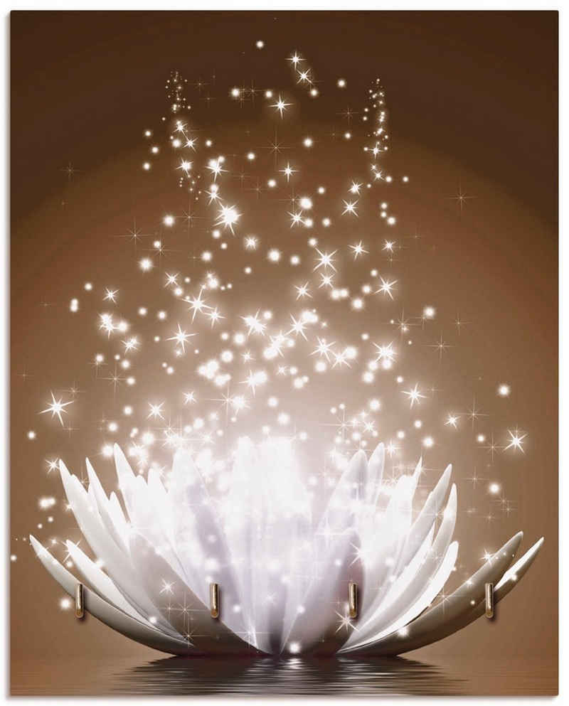 Artland Hakenleiste Magie der Lotus-Blume braun, MDF