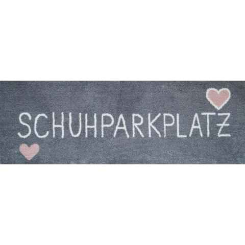 Fußmatte Fußmatte "Schuhparkplatz", akzente, eckig, Höhe: 6 mm, Motiv: Herz, Schriftzug