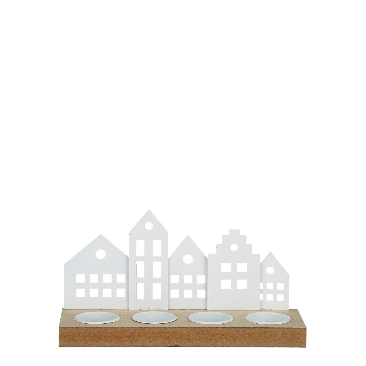 House of Seasons Weihnachtsfigur House of Seasons Teelichthalter Haus weiß 25 x 8 x