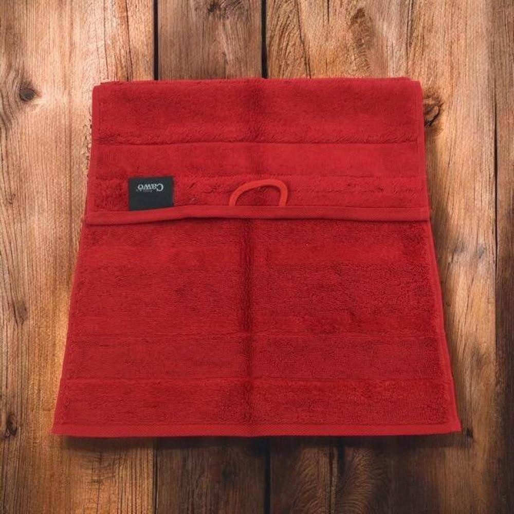 Cawö Gästehandtuch Noblesse2 Uni in Rot von Cawö, Velour