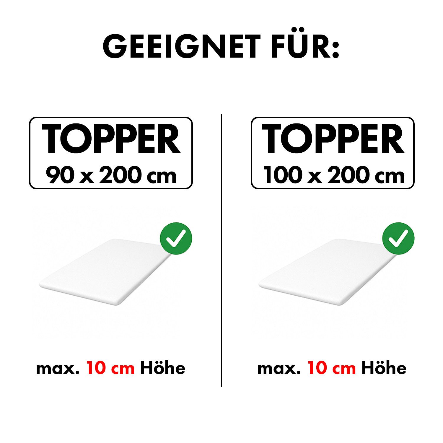 Jacobson Spannbettlaken TOPPER PREMIUM 200 g/m² Jersey aus 97% Baumwolle & 3% Elasthan, Extra dichtes Bettlaken für maximalen Halt