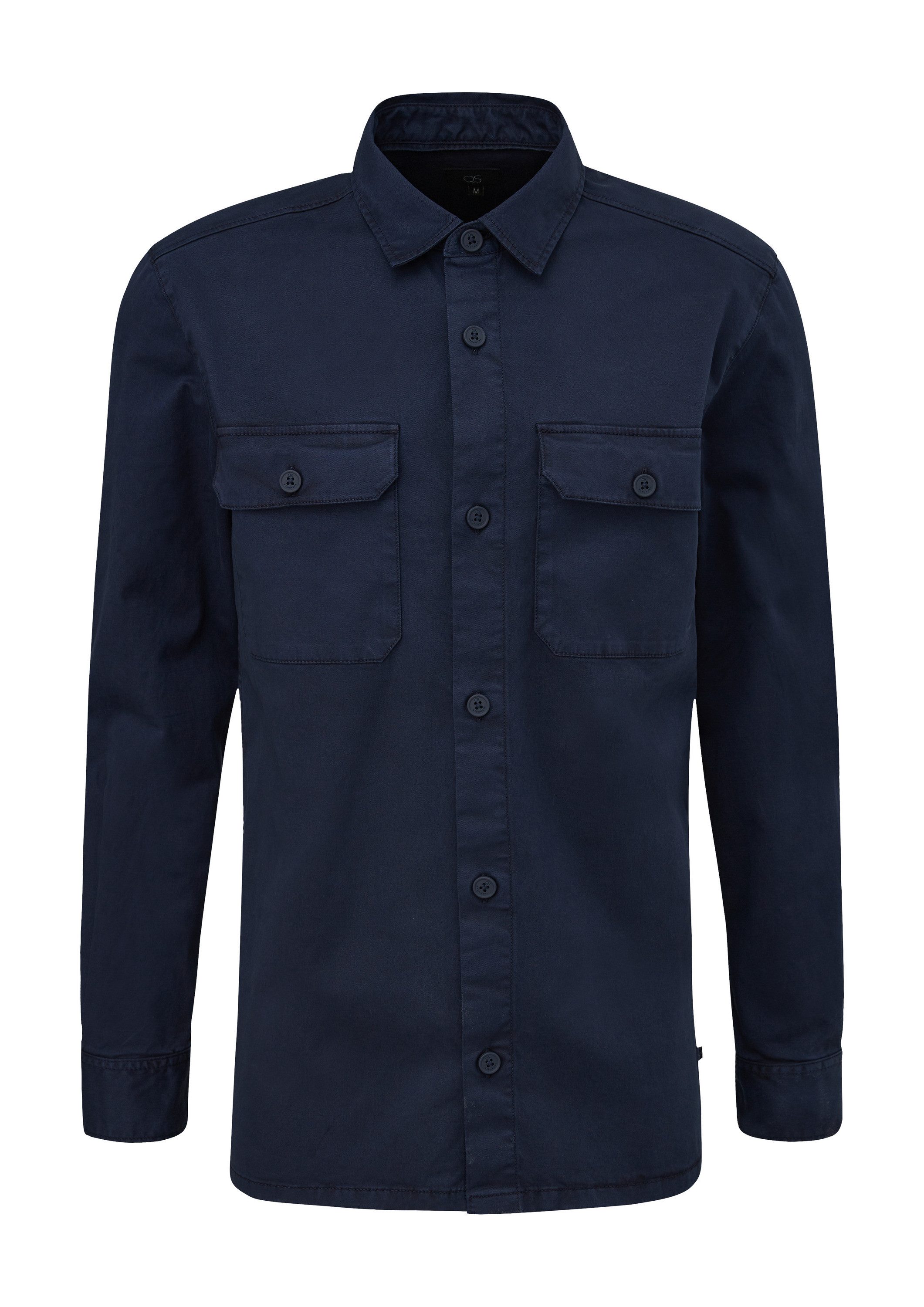 QS Langarmhemd Hemd Overshirt mit Brusttaschen günstig online kaufen