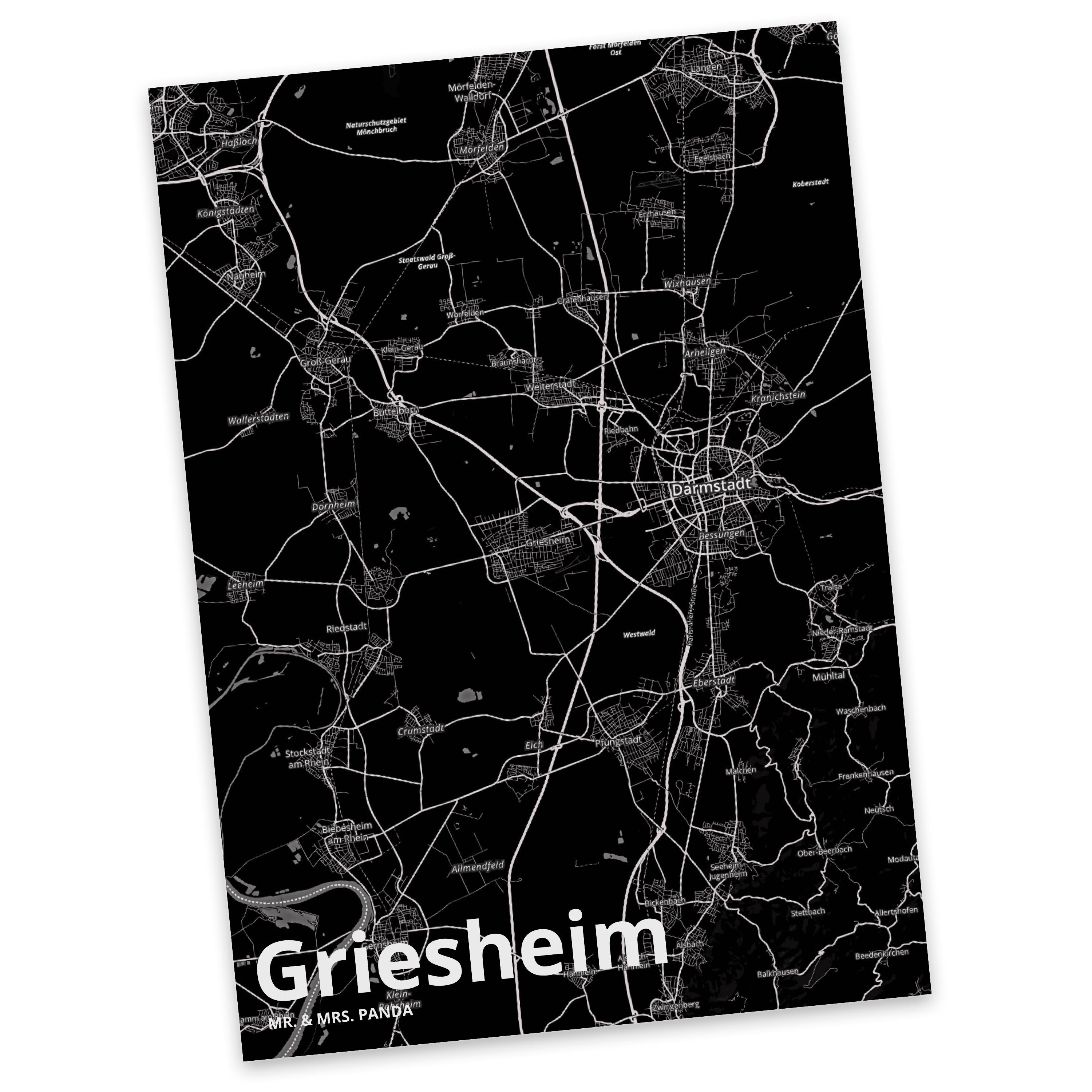 Dorf Postkarte Ort, Mrs. - Griesheim Map Stadtplan Mr. & Karte Landkarte Stadt Panda Geschenk,