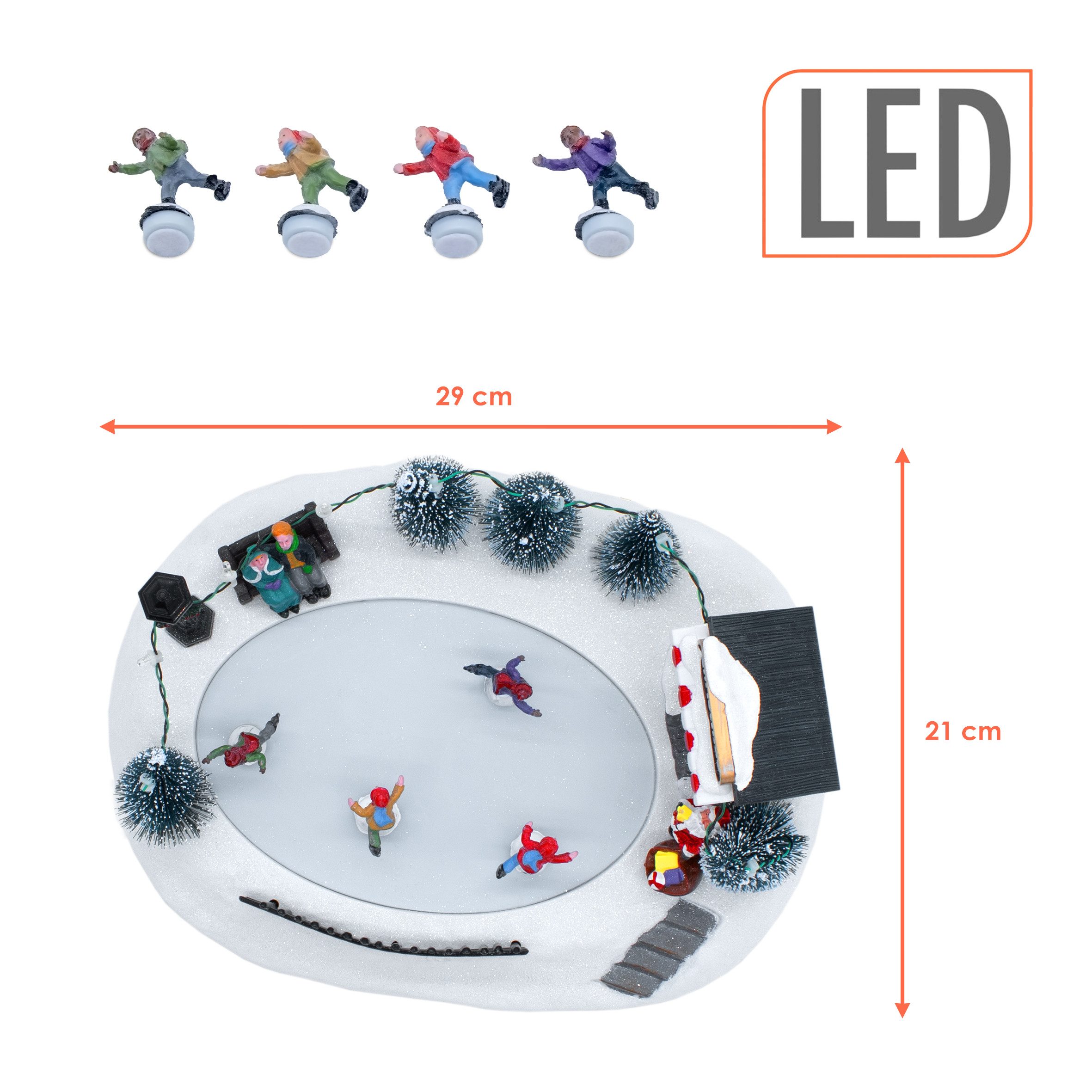 Spetebo Weihnachtsszene Eisbahn mit fahrenden Figuren mit LED und Weihnacht günstig online kaufen
