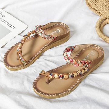 ZWY Frauen sandalen, gewebte Ringsandalen, Sommer Bequeme Bohemian Sandalette
