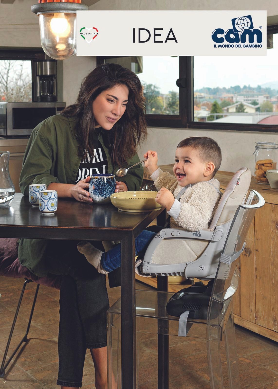 CAM Kindersitzerhöhung CAM Kinder Sitzerhöhung Idea 7-fach höhenverstellbar, Ultra-platzsparend zusammenklappbar
