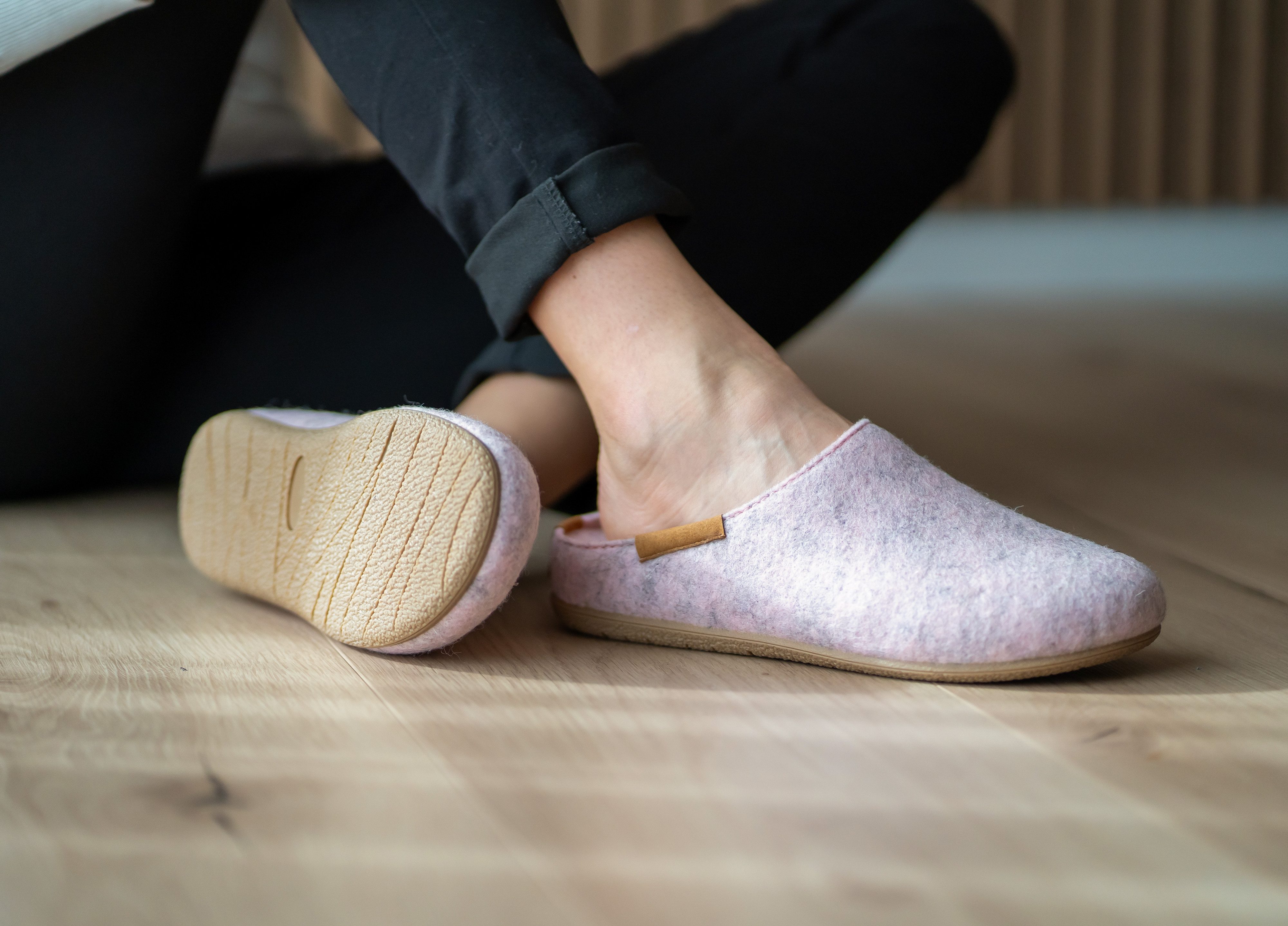 Damen Filz-Clogs Ellen mit hohem Schurwollanteil Hausschuh