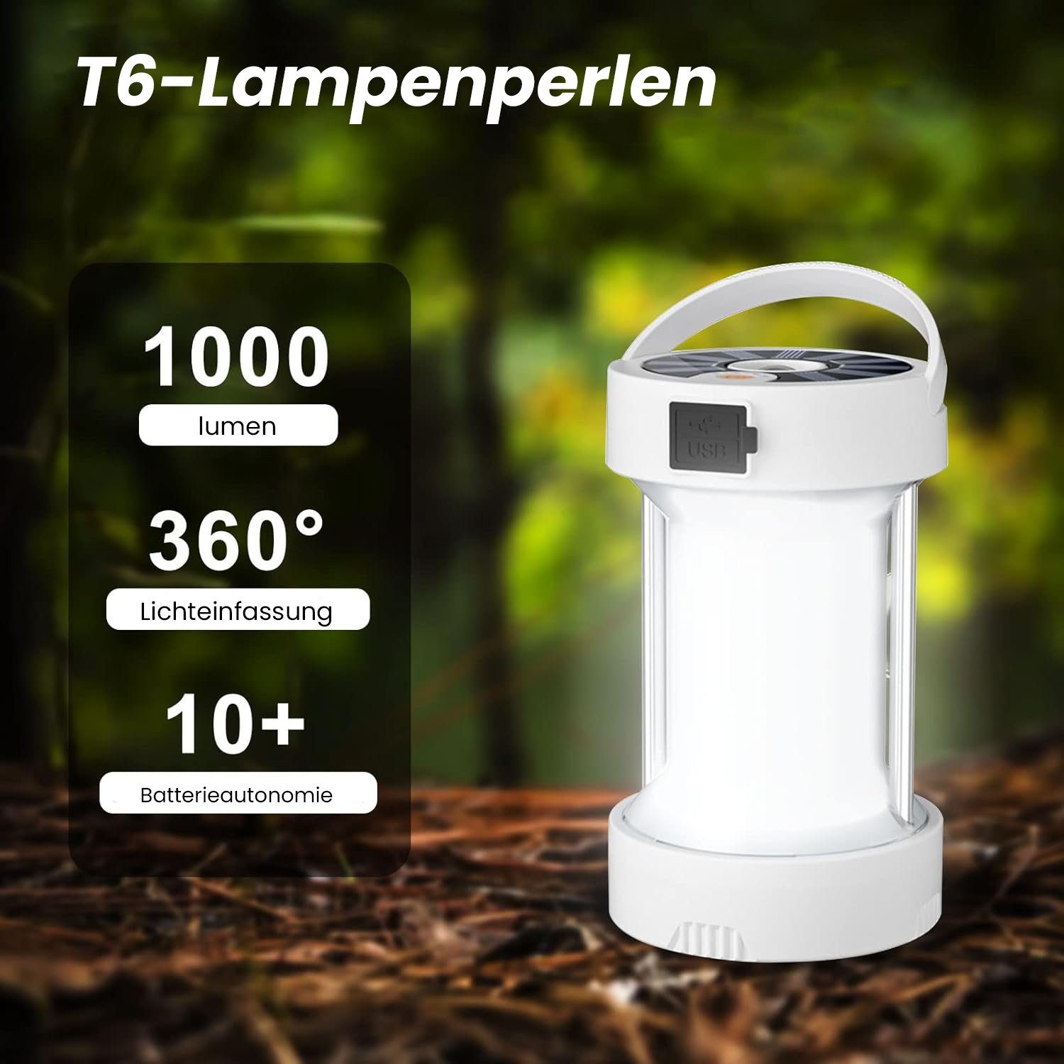 Vivitar LED Laterne IP44, 1000 Lumen, mit Solar und USB aufladbar, tragbare günstig online kaufen
