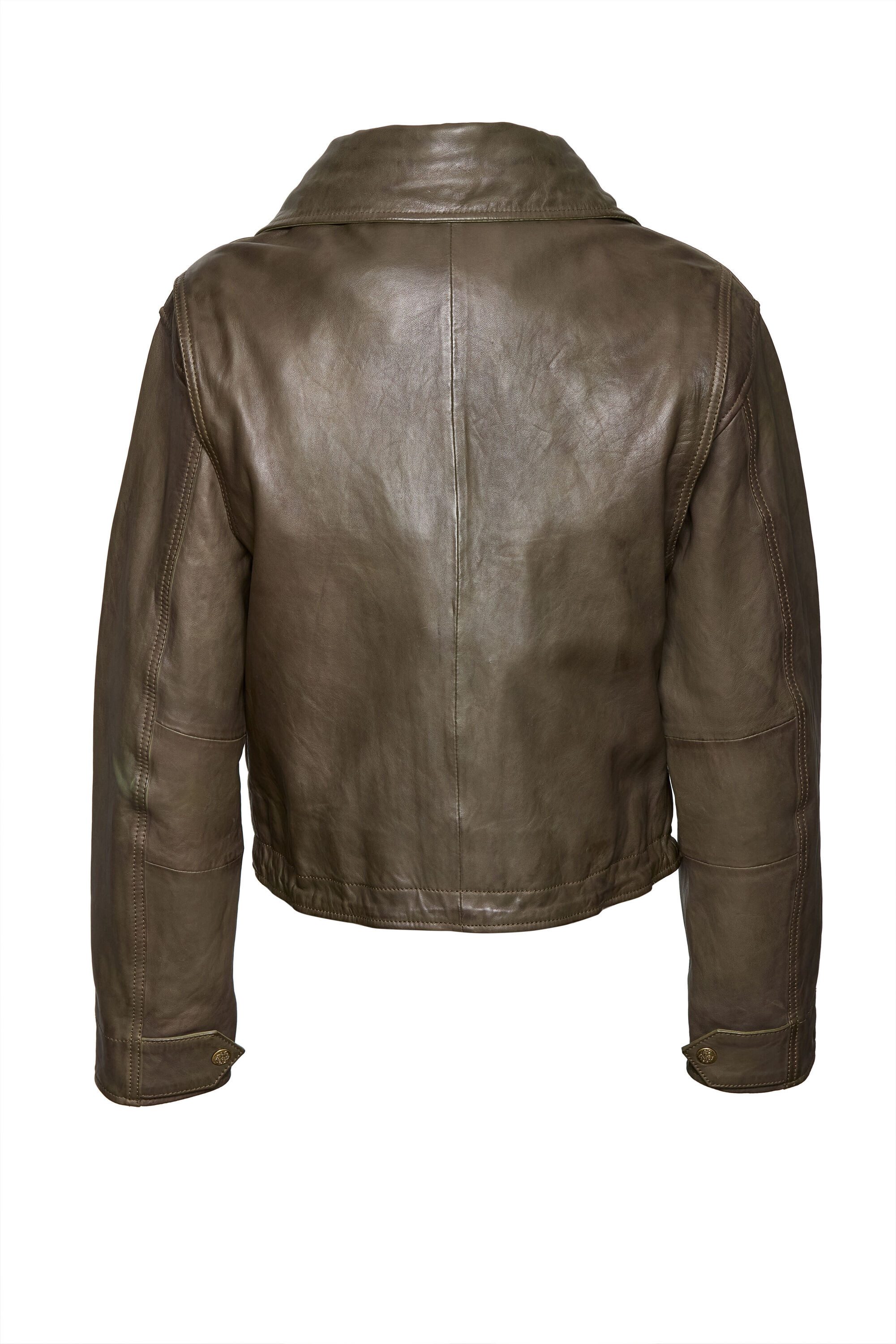 Apple of Eden Lederjacke (1-St) hüftlang mit Umlegekragen