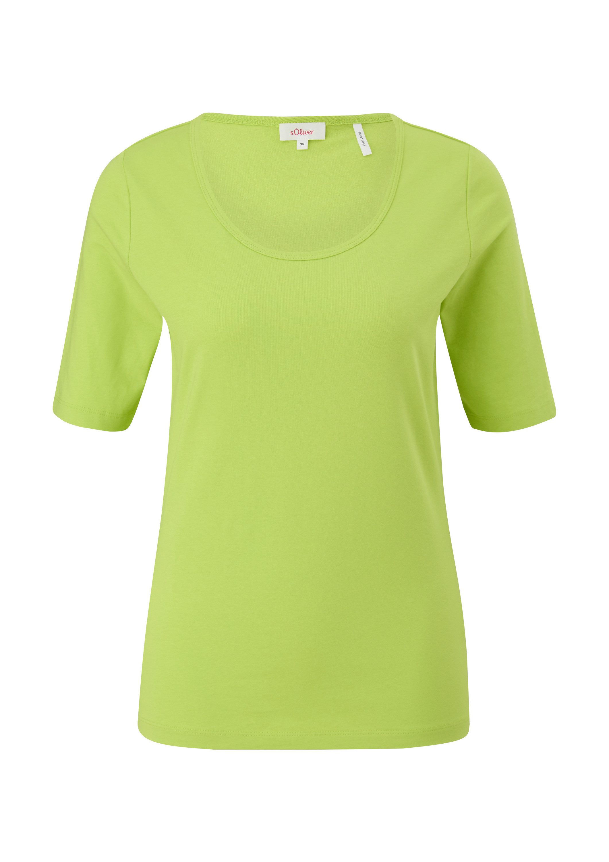 s.Oliver Kurzarmshirt T-Shirt Jersey-Shirt mit U-Ausschnitt