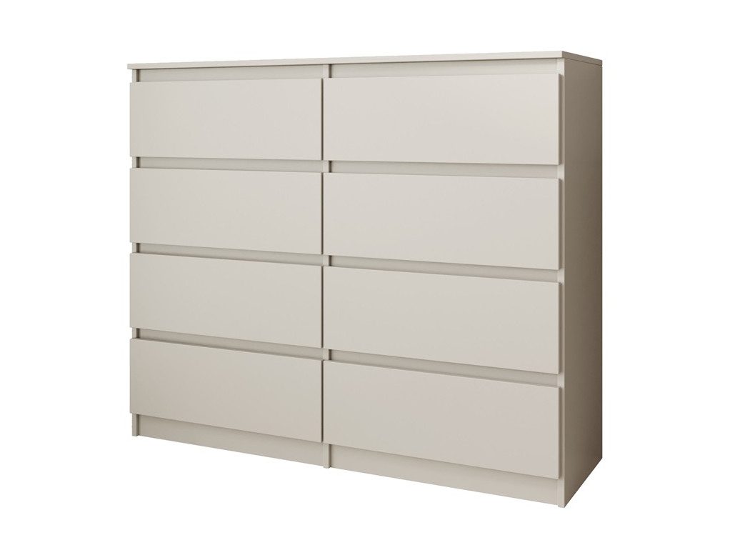 Beautysofa Kommode 100 cm LEMON mit 8 Schubladen (Moderne Schubladenkommode in Weiß oder Kaschmir, Kugelführungen), Sideboard Schlafzimmer Wohnzimmer