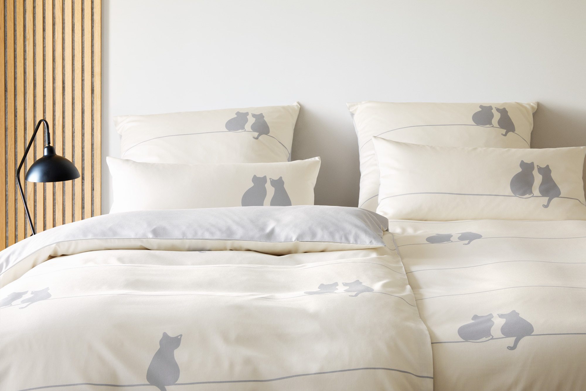 Elegante Bettwäsche You & Me, Mako-Satin, 2 teilig, angenehmes Hautgefühl