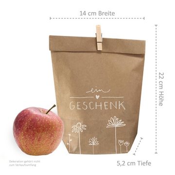 Eine der Guten Verlag Geschenkpapier 24 Geschenktüten - "ein Geschenk" - mit 24 FSC-Holz Miniklammern