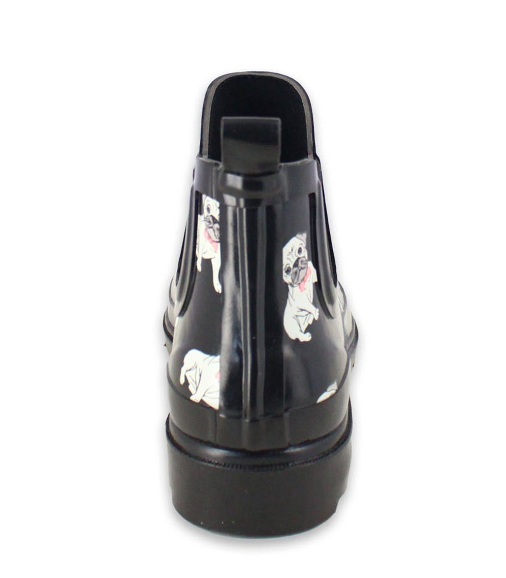 Beck Damen Chelsea Gummistiefel Möpse Gummistiefel wasserdicht und bequem