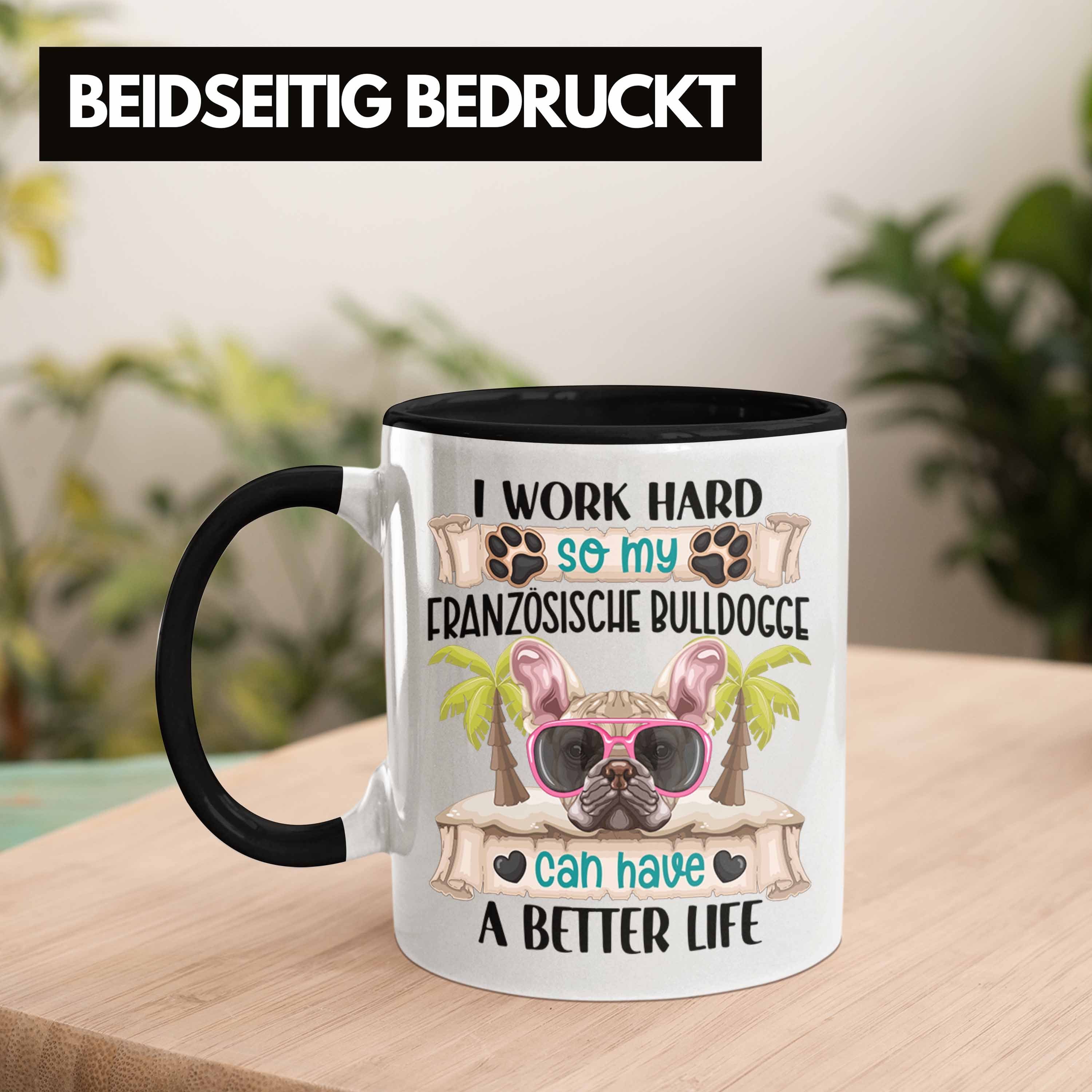 Bulldogge Tasse Geschen Besitzer Lustiger Spruch Französische Schwarz Tasse Geschenk Trendation